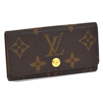 1円◇美品 LOUIS VUITTON ルイヴィトン キーケース ミュルティクレ4 M62631 モノグラム キャンバス ブラウン◇E.Csp.s3-12