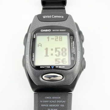 未使用保管品 CASIO Wrist Camera カシオ リストカメラ WQV-2 カメラ付き ブラック メンズ クォーツ 腕時計