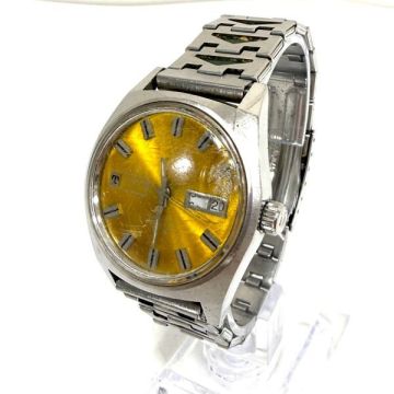 【ジャンク品】TISSOT ティソ SEASTAR 自動巻き 腕時計 イエロー シルバー デイデイト メンズ ヴィンテージ ITORHZYMBJZM B0831