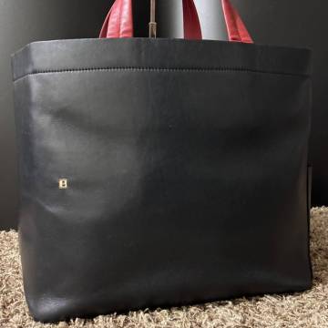 1円~【極美品】バリー BALLY ハンドバッグ メンズ ビジネス 手提げ A4 PC 書類鞄 Bロゴ レザー ブラック 黒