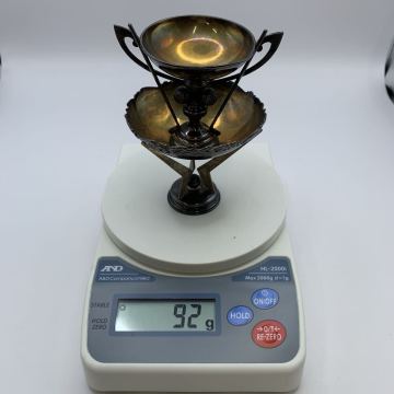 1円〜 銀製 ゴルフ トロフィー 優勝杯 2点 まとめ 約92g SILVER刻印 シルバー クラブ ボール モチーフ 金属工芸 骨董 古美術 現状品 zz1