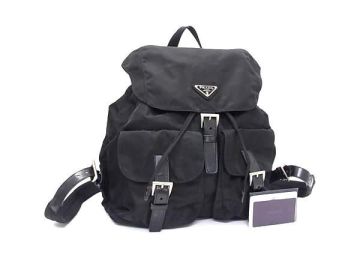1円 ■美品■ PRADA プラダ B2811X テスートナイロン リュックサック デイパック バックパック メンズ レディース ブラック系 BW0471