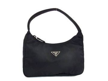 1円 ■美品■ PRADA プラダ テスートナイロン ワンハンドル ハンドバッグ レディース ブラック系 BQ9018