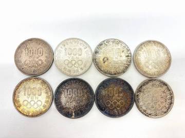 古銭祭 1000円銀貨 8枚 おまとめ 額面8000円分 東京オリンピック 千円銀貨 1964年 昭和39年 昭和レトロ アンティーク コレクション 現状品