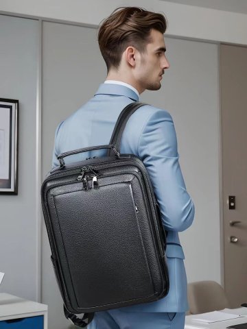 人気推薦リュックサック メンズ デイパック バックパック 大容量 本革 牛革 おしゃれ ビジネスリュック バックパック▲黒
