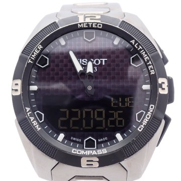 【ジャンク品】TISSOT Tタッチ エキスパート ソーラー アナデジ メンズ 腕時計 チタン 純正ベルト T091.420.44.051.00【いおき質店】