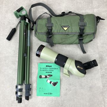 ●中古 Nikon ニコン フィールドスコープ ED 三脚付｜20-45xズーム＋60x接眼レンズ｜SLIK GREEN SHANK 110｜ケース付 現状品