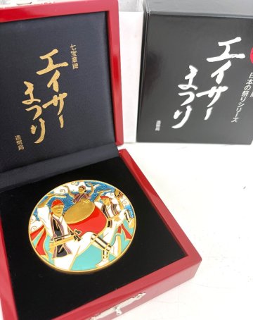 造幣局 七宝章牌 日本の祭りシリーズ エイサーまつり 約163g 純銀製 メダル 金属工芸 専用ケース付 記念品