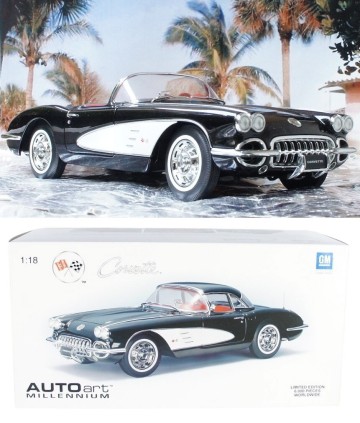 オートアート 1/18 1959 シボレー コルベット C1 初代 後期型 ブラック Chevrolet Chevy Corvette Autoart 送料無料