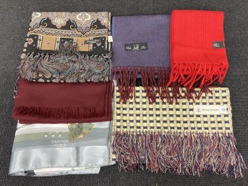 【婀】ブランド マフラー スカーフ 6点 まとめ Christian Dior ディオール Hickey Freeman dunhill ダンヒル CARTIER カルティエ J2BB8