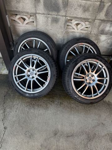 【美品】ENKEI GTC01 18インチ 7.5J +48 PCD100 5H 225/45ZR18 2024年製タイヤ付 4本セット エンケイ