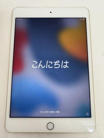 ★売り切り【美品】Apple iPad mini4 Wi-Fi+Cellular 128GB MK782J/A 2015年 F9FTC225GHMQ 金 タブレット アップル 初期化済 現状品
