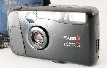 1円スタート　kyocera キョーセラ　Slim T コンパクト　フィルムカメラ　ケース付き　売り切り　動作確認済