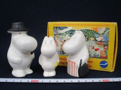 Y5131 磁器 「廃盤品 アラビア ARABIA ムーミン フィギュリン 3点セット Tuulikki Pietila」 共箱 ヴィンテージ