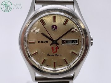 CJ0800642　△ RADO ラドー 11796 パープルホース 自動巻き メンズ 腕時計 シルバー系 アナログ デイデイト 3針 稼働 中古