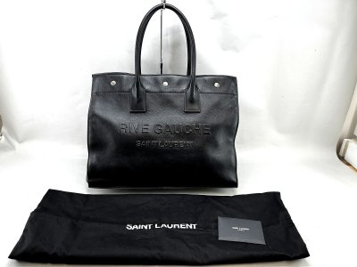 [1円スタート]SAINT LAURENTサンローランパリ リヴ・ゴーシュ RIVE GAUCHE スムースレザー トートバッグ[224690