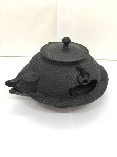 南部鉄器 鉄製 たぬき 鉄瓶 茶釜 灰皿 アンティーク 墨付