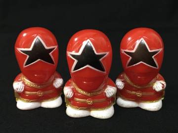 デッドストック ユタカ 超力戦隊オーレンジャー オーレッド ミニソフビ すくい人形 3点セット 特撮 当時もの