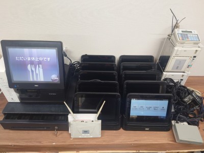 【安っ】テック 無線オーダーシステ厶 STN-300 TEC POS TERMINAL QT-200 端末TBLJD-200-01-R 10台 リモートプリンタ 2台 現状品