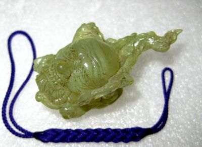 【新品,未使用】海洋堂【限定,非売品】妖怪根付(携帯ストラップ) 翡翠調仕上げ【叢原火(そうげんび)】