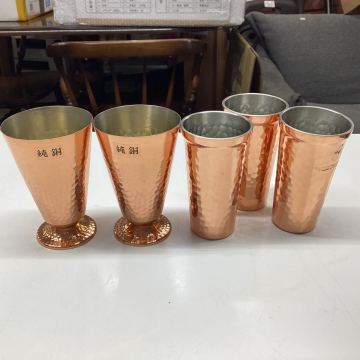 純銅 タンブラー グラス 酒器 コップ　5点セット