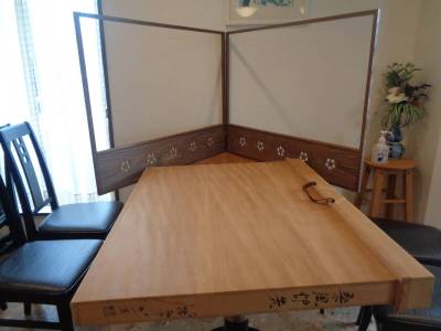 お茶道具　風炉先屏風　桑風炉先　捻梅透かし　加州　指物師　良高作　超美品　木箱入り