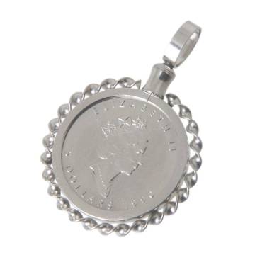 純プラチナ PT999.5 メイプルリーフ コイン 1/10OZ ペンダント トップ 枠Pt850 KA Bランク