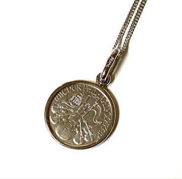 純プラチナ ウィーン コイン 1/25oz PT850 枠 ペンダント　造幣局