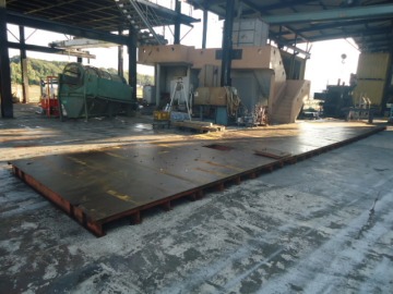 油谷 №5064 トラックスケール 計量機 計量器 3m&times;15m 台貫 トラック トレーラー用 重量計 スクラップヤード 定盤 長物 ピット埋込型