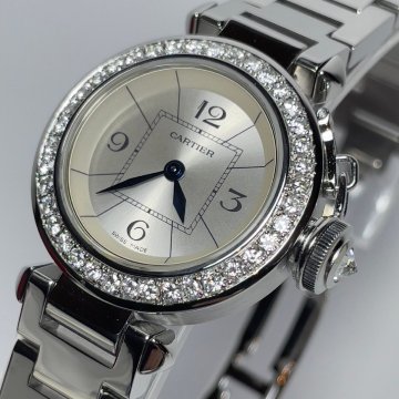 カルティエ時計 ミスパシャ ダイヤモンド カルティエ カルティエ腕時計 稼働品 レディース W3140007 良品 プレゼント ◆外装仕上げ後、未使