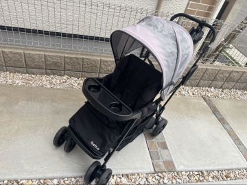 アミティエFネビオ Nebio 2人乗りベビーカー+背もたれカバー付き