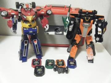 即決 当時物 炎神戦隊ゴーオンジャー 炎神合体オー＋炎神合体ガンバルオー＋炎神アタッシュケース バンダイ 現状品