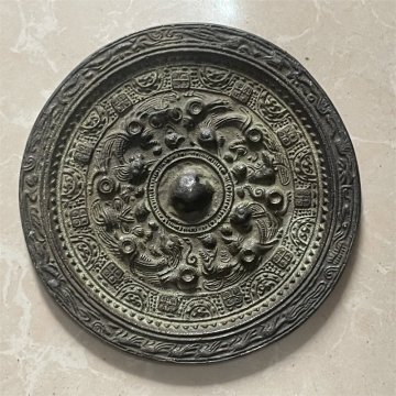 中国 銅器 純銅鏡 黄銅鏡 漢 擬古銅鏡 円形銅鏡 青銅鏡 青銅彫 銅製 銅鏡 置物 擺件 収蔵 鑑賞 中国美術品