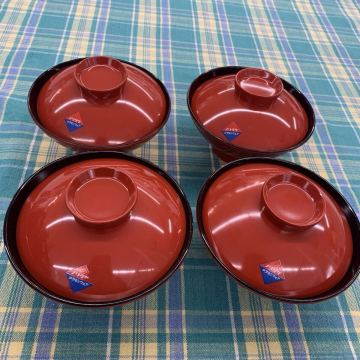 ★ノリタケ 吸物椀 4客セット ノリタケメラミン 和食器 昭和レトロ 蓋付き