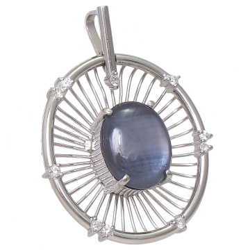 ペンダントトップ プラチナ900 スターサファイア 6.08ct ダイヤモンド 0.17ct 8.2g ジュエリー