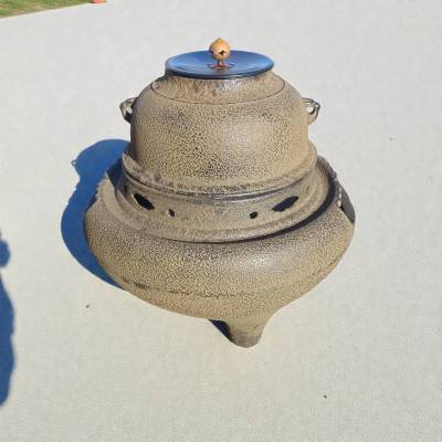 茶道具 風炉 茶釜 セット 日本製 唐銅風炉 鉄釜 志きの釜 敷瓦 前瓦 風炉灰付き 伝統工芸 お点前 炭点前 お稽古 茶道 鉄瓶