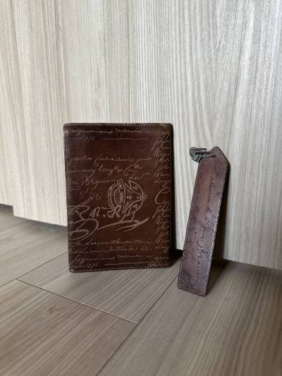 特注20万 Berluti Scrit Leather Note Book Cover ベルルッティ スクリットレザー ノートブックカバー 手帳カバー オルガ期 名作 栞付き