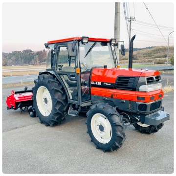 クボタトラクターGL430★43馬力★使用時間855H★ニプロロータリーCX1805★エアコン．キャビン．ラジオ★自動水平★パワステ★栃木県