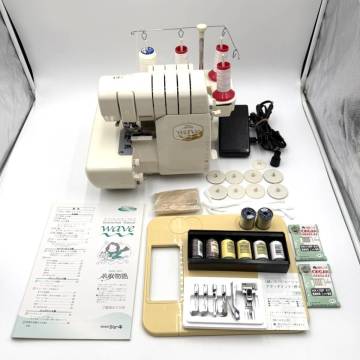 動作確認済　JUKI ロックミシン 糸取物語 BL68W　wave　ウエーブ　エアスルー　自動糸調子　フットコントローラー　取扱説明書・オマケあり