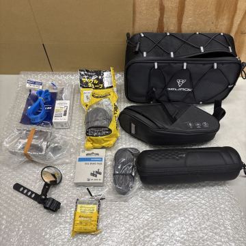 自転車用 ハンドルバーバッグ フロントバッグ ツールボトル イヤホン 他 自転車用 メンテナンス用品 など まとめて