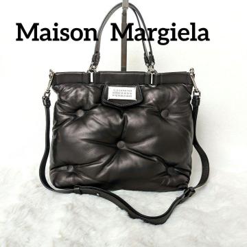 1円 【定価32万】美品 Maison Margiela メゾンマルジェラ グラムスラム トートバッグ スモール 2WAY 黒 ブラック ラムスキン ハンドバッグ 