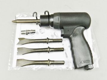 【ハイパワー・プロ仕様に付き素人には危険！素人の入札お断り 】小型・軽量・ハイパワー エアーハンマー 4種類のチゼルセット