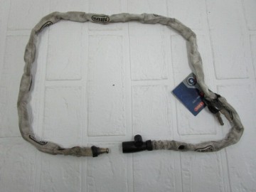 W.26.C.6　TO　☆　チェーンロック　カギ式　ABUS　品番不明　110cm　ホワイト　USED　☆