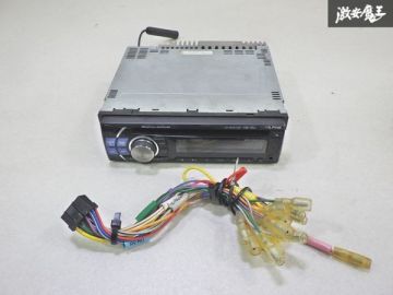 【実働品/保証付】ALPINE アルパイン CDE-121J USB AUX 1Dサイズ CDデッキ 電源ハーネス付 即納