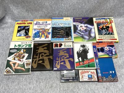 【X100】レトロゲームソフト カセット/テープ X1 13点 まとめ売り 希少品 パソコンテレビ トランプ 麻雀 将棋など マイコン ハドソン