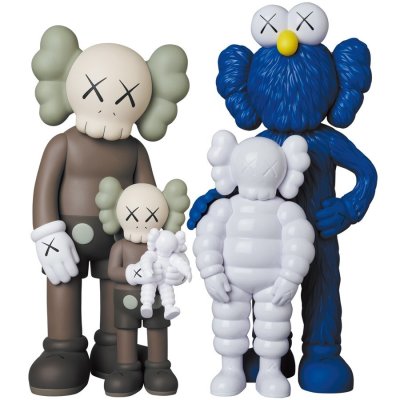  国内正規店購入 MEDICOM TOY KAWS Family BROWN BLUE WHITE メディコムトイ カウズ ファミリー ブラウン ブルー ホワイト 完全新品未開封