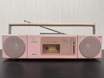 昭和レトロ　A3　National　ナショナル　RX-F1　FASHION MINI　ラジカセ　ピンクカラー　オーディオ機器　現状品