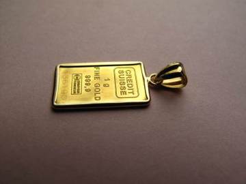 ★純金リバティインゴット1g　枠K18　総重量1.3g　中古美品★