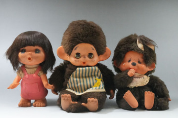 【D748】当時物　人形3体まとめ　セキグチ　マドモアゼルジェジェ/ふた子のモンチッチ　まごころの人形 大助　レトロ　ぬいぐるみ