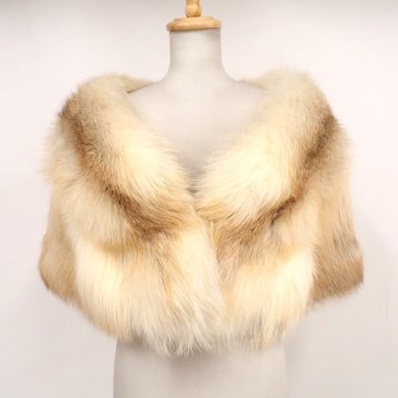 美品【 銀 SAGA FOX ☆ ￥1000～ / 襟付き大き目サイズ 】高級毛皮 ◆ゴールデンアイランドシャドーFOX ◆ショール 47cm丈 ◆LBE ◆G638